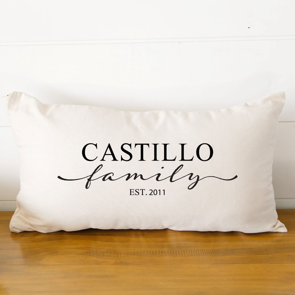 Personalized Family Names Lumbar Throw Pillow Covers A Gift Personalized