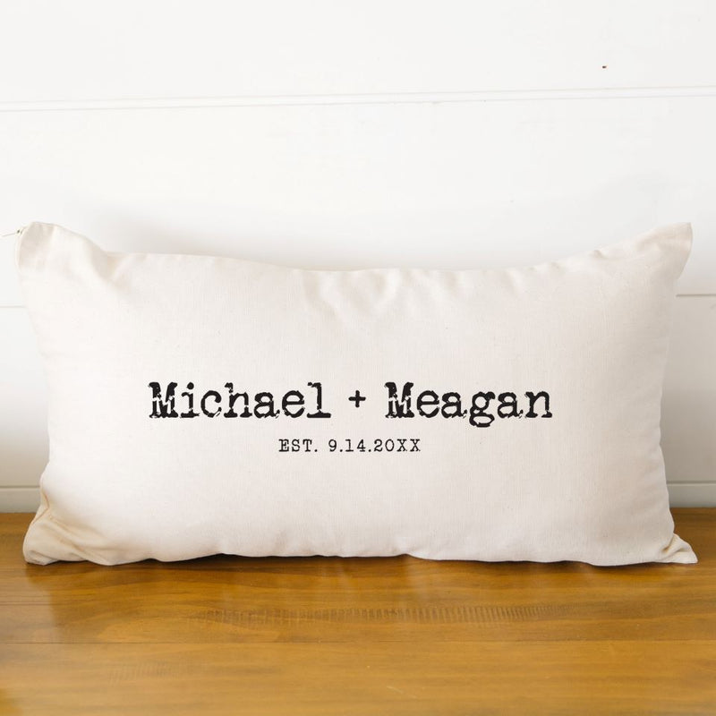 Personalized Family Names Lumbar Throw Pillow Covers -  - Qualtry