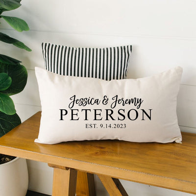 Personalized Family Names Lumbar Throw Pillow Covers -  - Qualtry