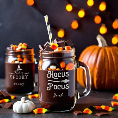 Personalized Hocus Pocus Mason Jar Mugs -  - Lazerworx