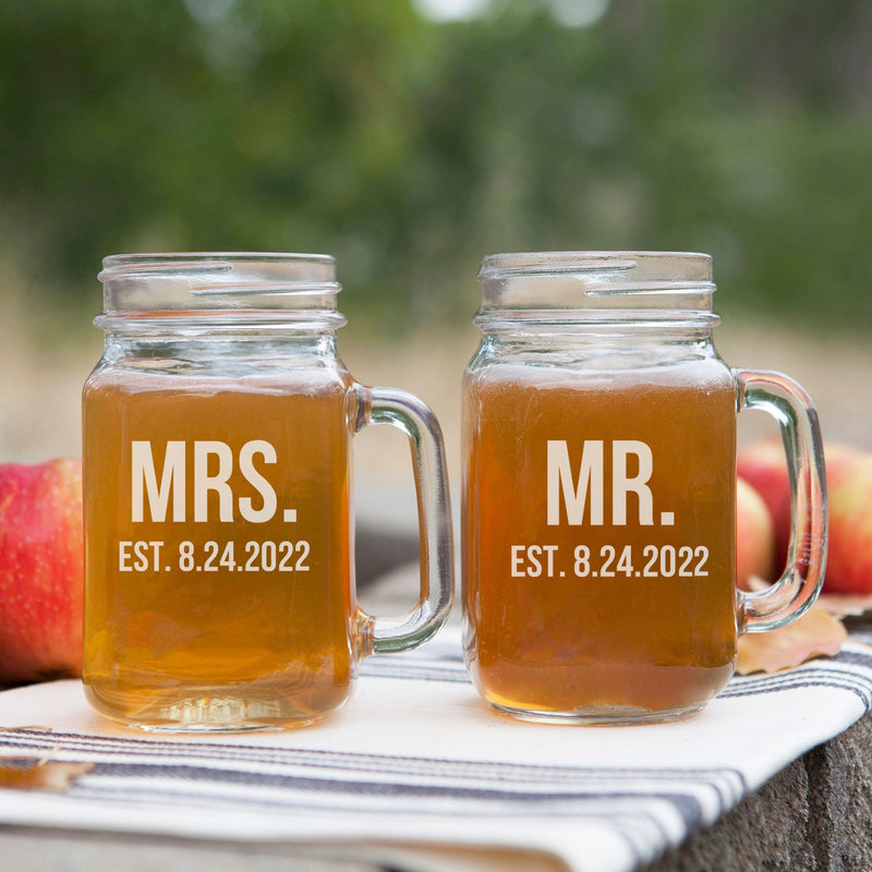 Personalized Mason Jar Drinking Glasses -  - Lazerworx