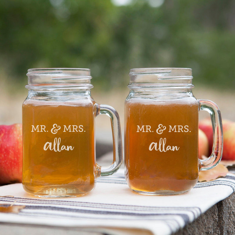 Personalized Mason Jar Drinking Glasses -  - Lazerworx