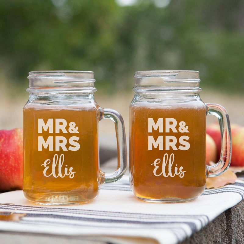 Personalized Mason Jar Drinking Glasses -  - Lazerworx