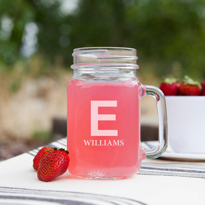 Personalized Mason Jar Drinking Glasses -  - Lazerworx