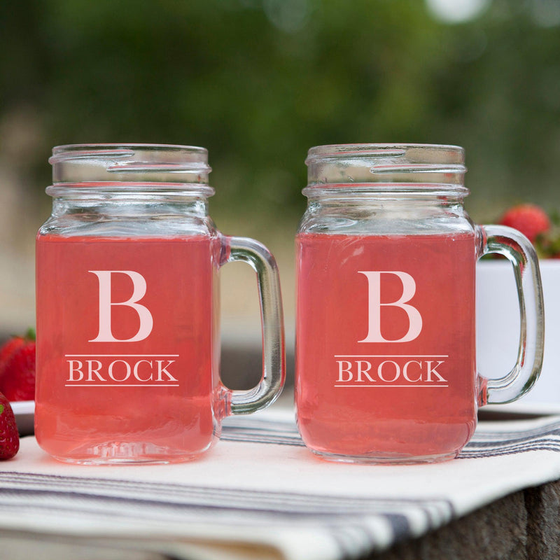 Personalized Mason Jar Drinking Glasses -  - Lazerworx