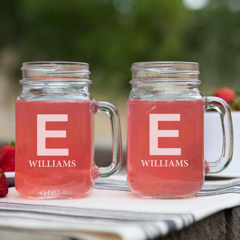 Personalized Mason Jar Drinking Glasses -  - Lazerworx