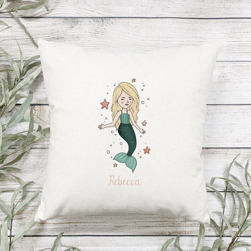 Personalized Mermaid Throw Pillow Covers -
