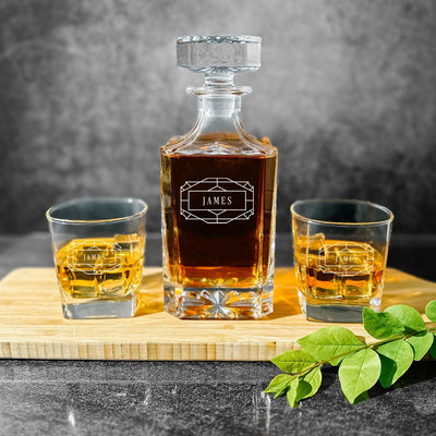 Personalized Square Decanter Set - Modern Designs -  - JDS