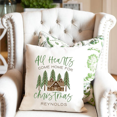 Personalized Woodland Christmas Throw Pillow Covers -  - Qualtry