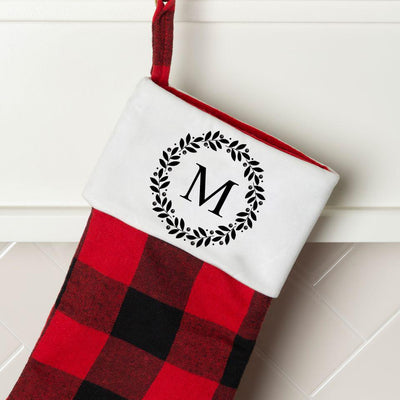 Monogrammed Plaid Stockings -  - Wingpress Designs