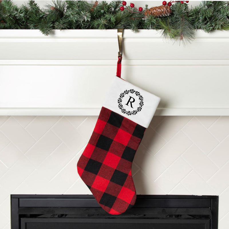 Monogrammed Plaid Stockings -  - Wingpress Designs