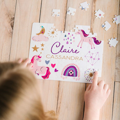 Personalized Unicorns Puzzles for Kids - - Wingpress Designs