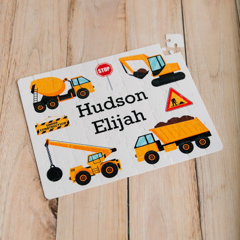 Personalized Construction Equipment Jigsaw Puzzle for Kids - - Wingpress Designs