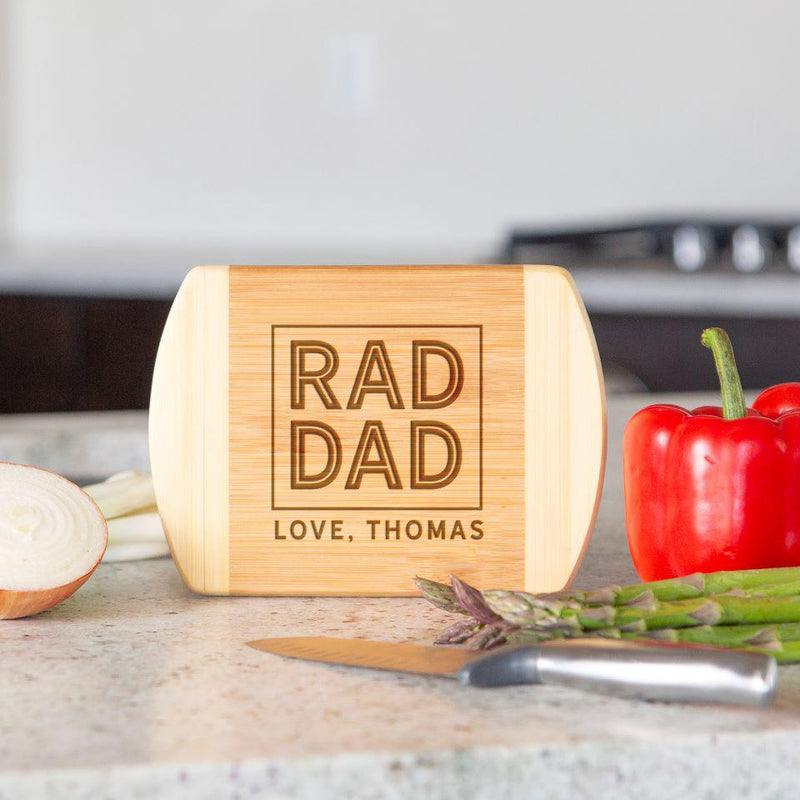 Personalized Two-Tone Bamboo Cutting Boards for Dad -