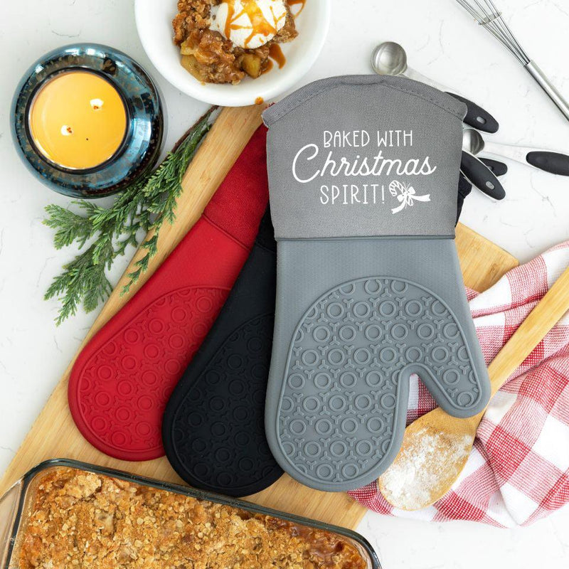 Personalized Christmas Silicone Oven Mitts -  - Qualtry