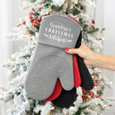 Personalized Christmas Silicone Oven Mitts -  - Qualtry