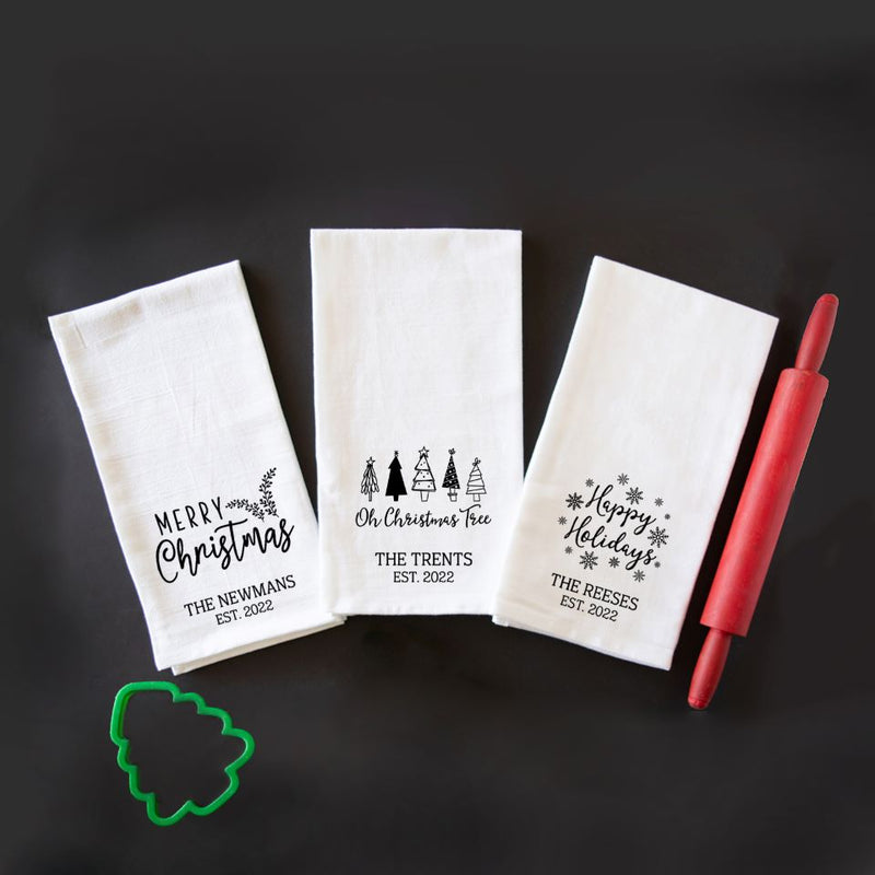 Personalized Holiday Tea Towels -  - Qualtry