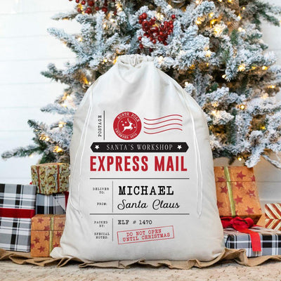 Personalized Christmas Velvet Santa Bags -  - Qualtry