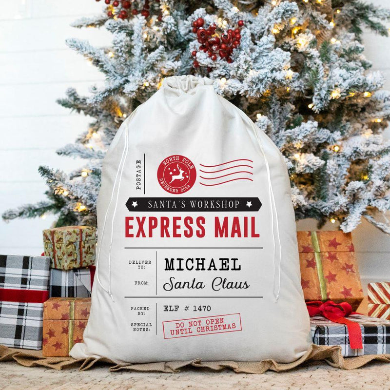 Personalized Christmas Velvet Santa Bags -  - Qualtry