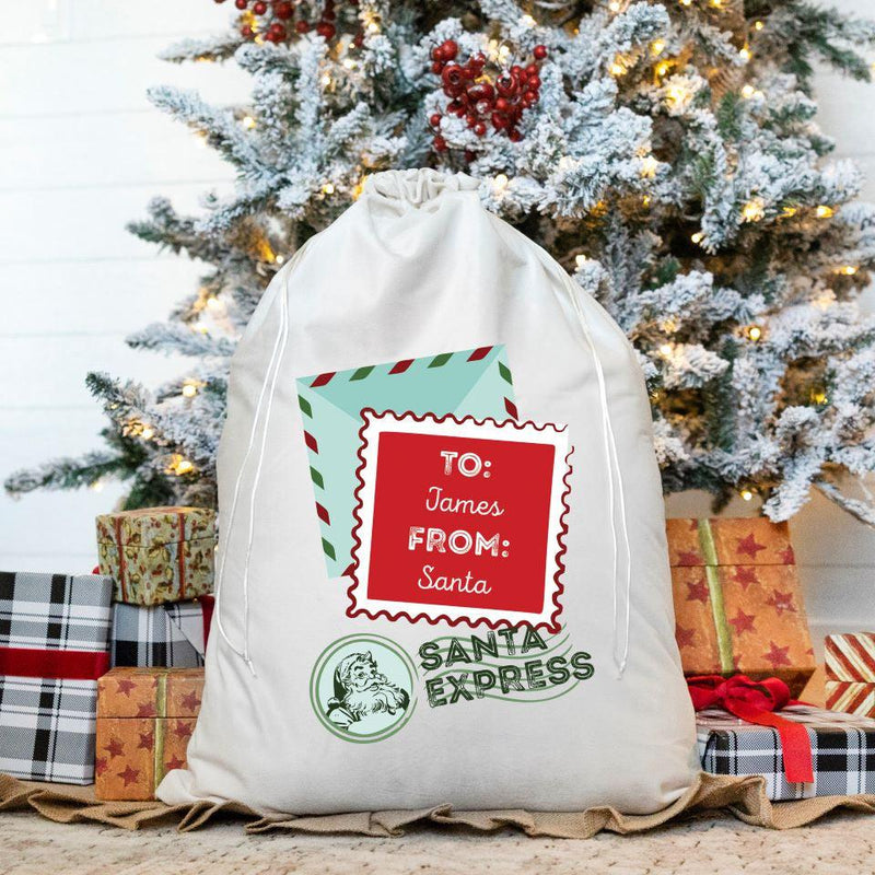 Personalized Christmas Velvet Santa Bags -  - Qualtry