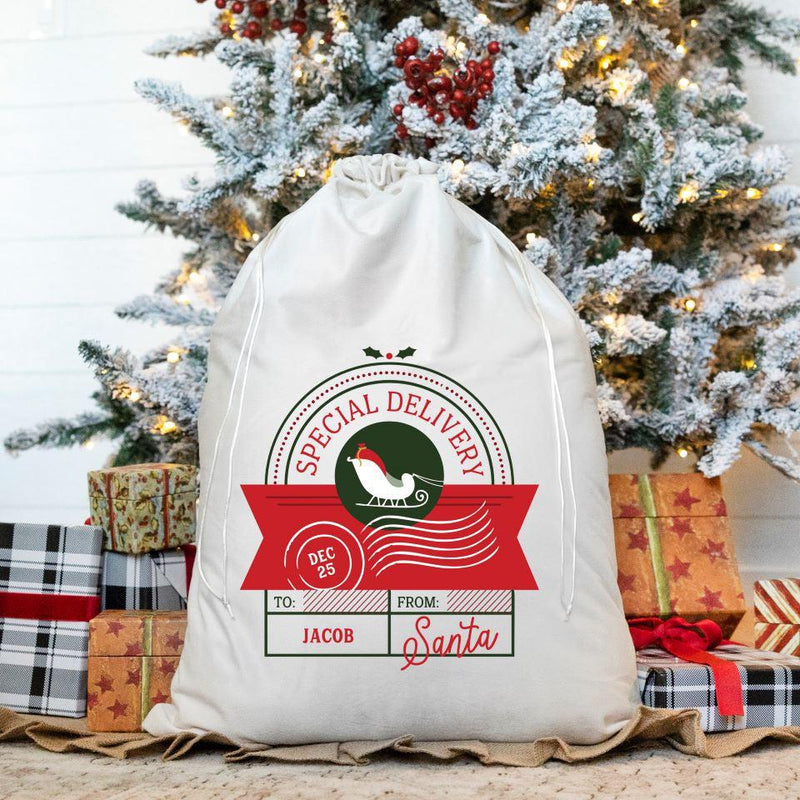 Personalized Christmas Velvet Santa Bags -  - Qualtry