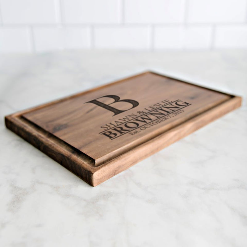 Personalized Walnut Cutting Boards with Juice Grooves -  - Qualtry