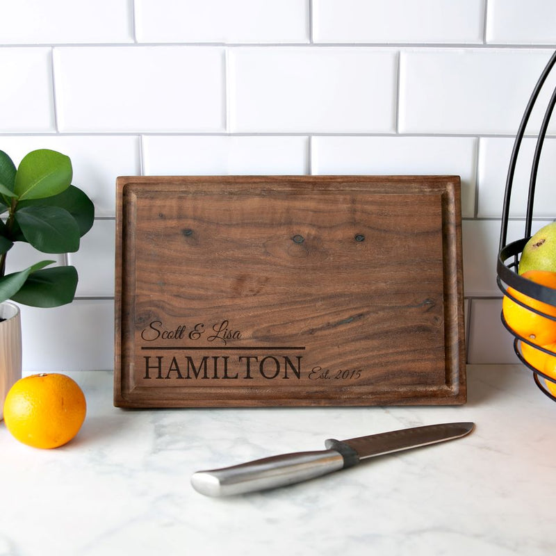 Personalized Walnut Cutting Boards with Juice Grooves -  - Qualtry