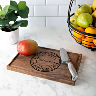 Personalized Walnut Cutting Boards with Juice Grooves -  - Qualtry
