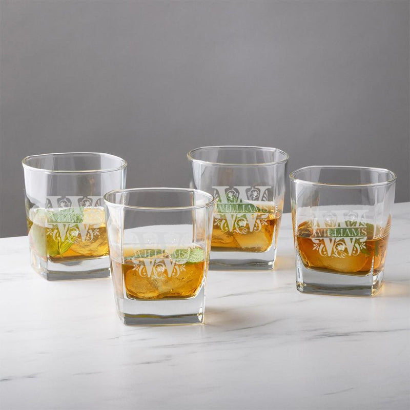 Personalized Square Cocktail Glass -