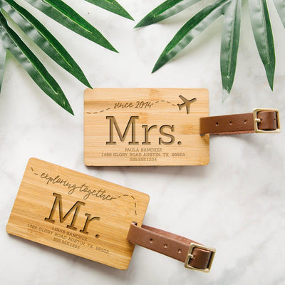 Personalized Couples Mrs. & Mrs. Luggage Tags - Set of 2 -  - Qualtry