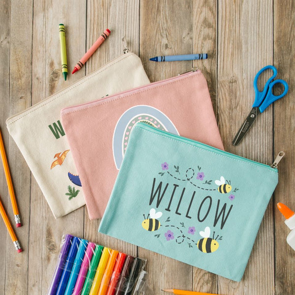 Personalized Kids Zippered Pencil Bags -