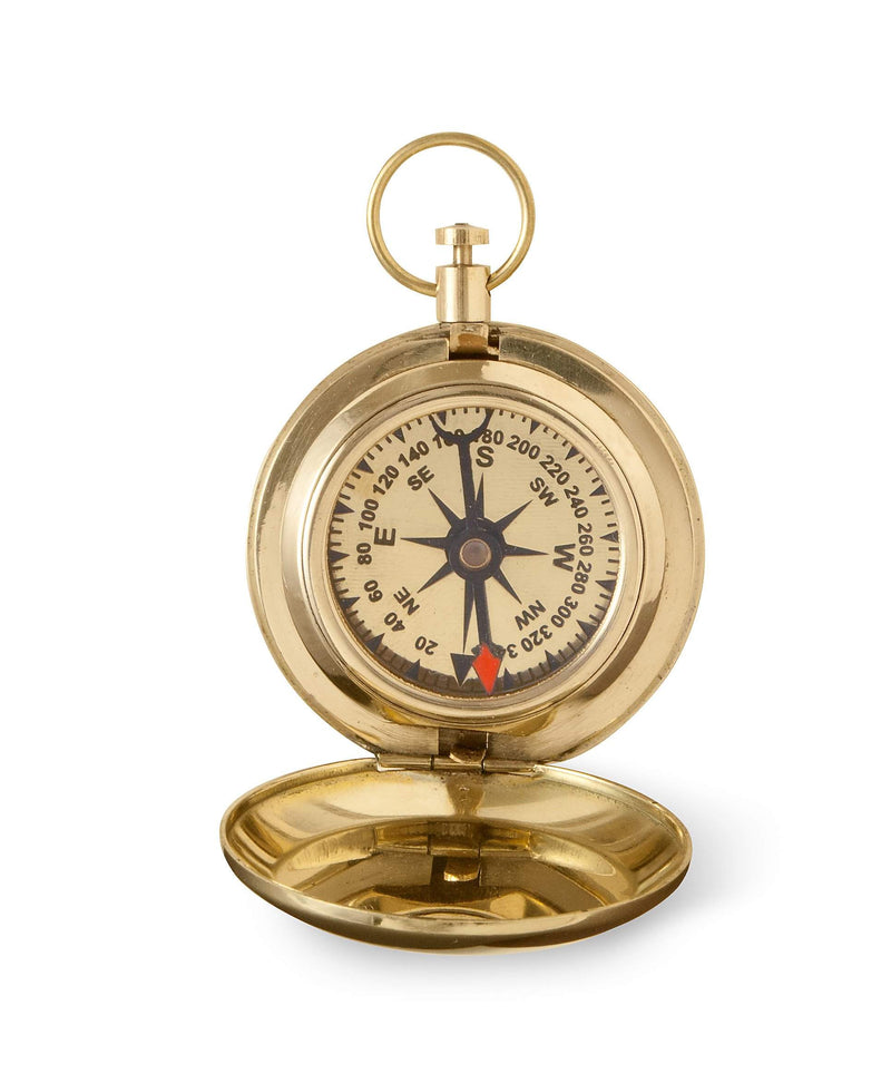 Personalized High Polish Gold Keepsake Compass with Wooden Box -  - JDS