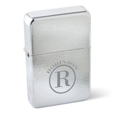 Personalized Stainless Steel Wind Proof Lighters- 4 Designs - Circle - JDS