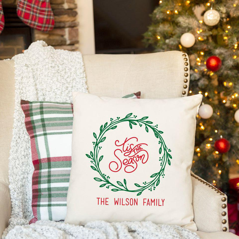 Personalized Farmhouse Christmas Throw Pillow Covers -