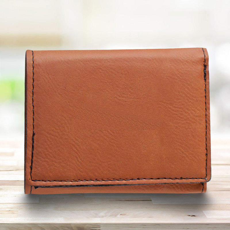 Men’s Vegan Leather Trifold Personalized Wallet - Rawhide -  - JDS