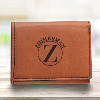 Men’s Vegan Leather Trifold Personalized Wallet - Rawhide -  - JDS
