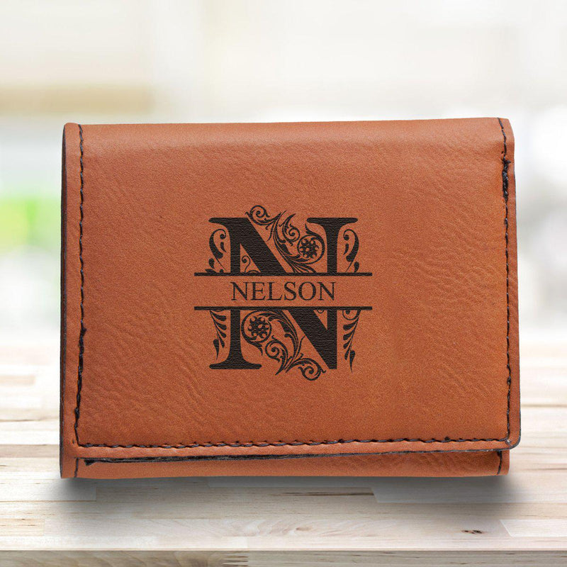 Men’s Vegan Leather Trifold Personalized Wallet - Rawhide -  - JDS