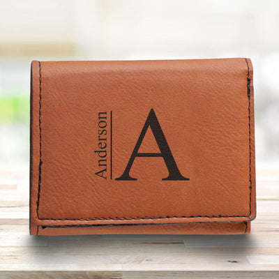 Men’s Vegan Leather Trifold Personalized Wallet - Rawhide -  - JDS