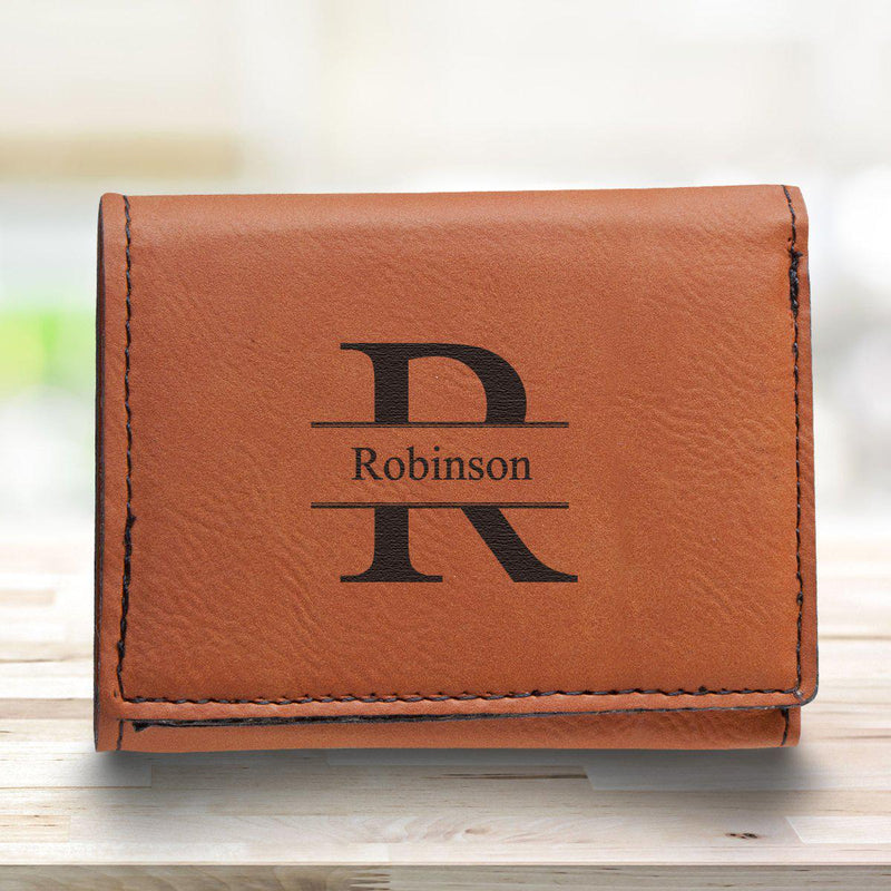 Men’s Vegan Leather Trifold Personalized Wallet - Rawhide -  - JDS