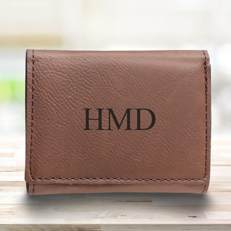 Men’s Vegan Leather Trifold Personalized Wallet - Rustic -  - JDS
