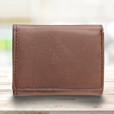 Men’s Vegan Leather Trifold Personalized Wallet - Rustic -  - JDS