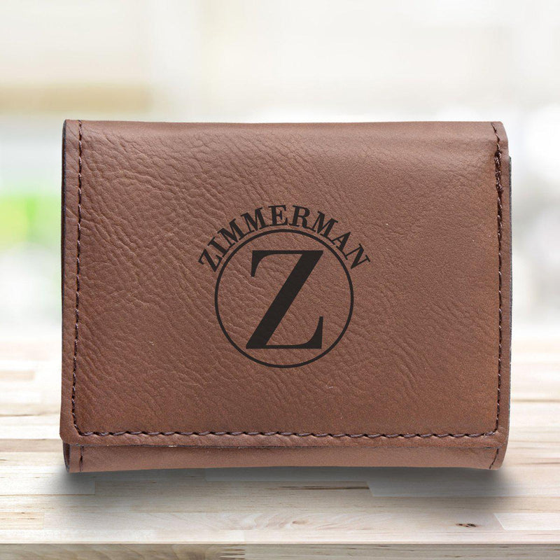 Men’s Vegan Leather Trifold Personalized Wallet - Rustic -  - JDS