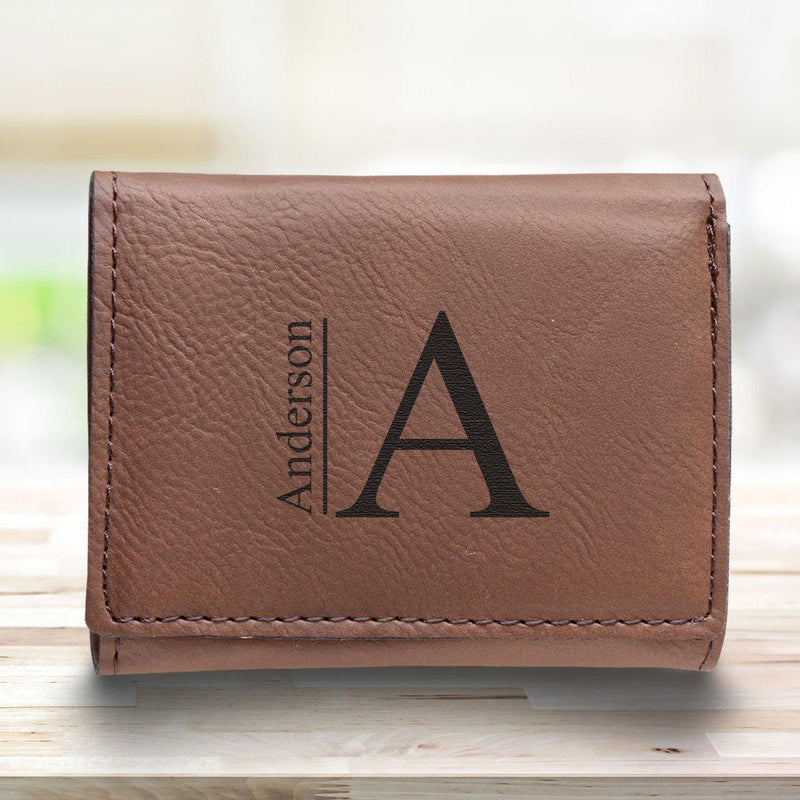 Men’s Vegan Leather Trifold Personalized Wallet - Rustic -  - JDS