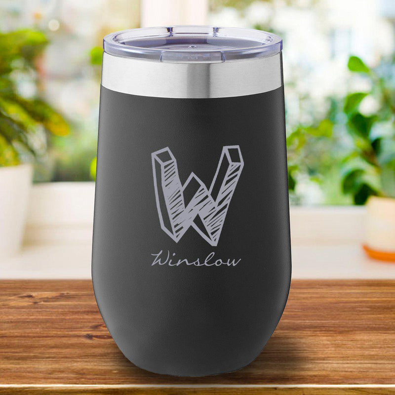 Personalized Black Travel Mug 16oz. - Kate - JDS