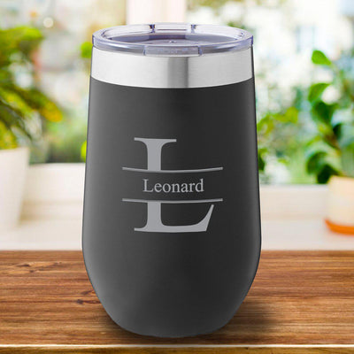Personalized Black Travel Mug 16oz. - Stamped - JDS