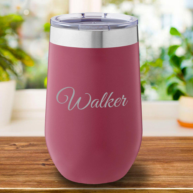 Personalized Burgundy Travel Tumbler 16oz. - Script - JDS