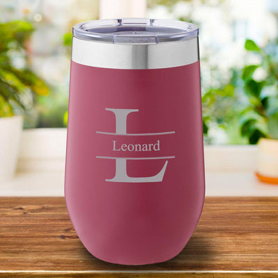 Personalized Burgundy Travel Tumbler 16oz. - Stamped - JDS