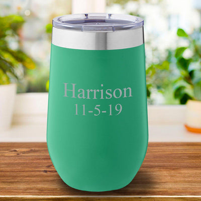 Personalized Green Travel Tumbler 16oz. - 2Lines - JDS