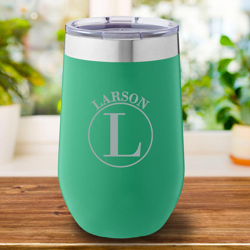 Personalized Green Travel Tumbler 16oz. - Circle - JDS