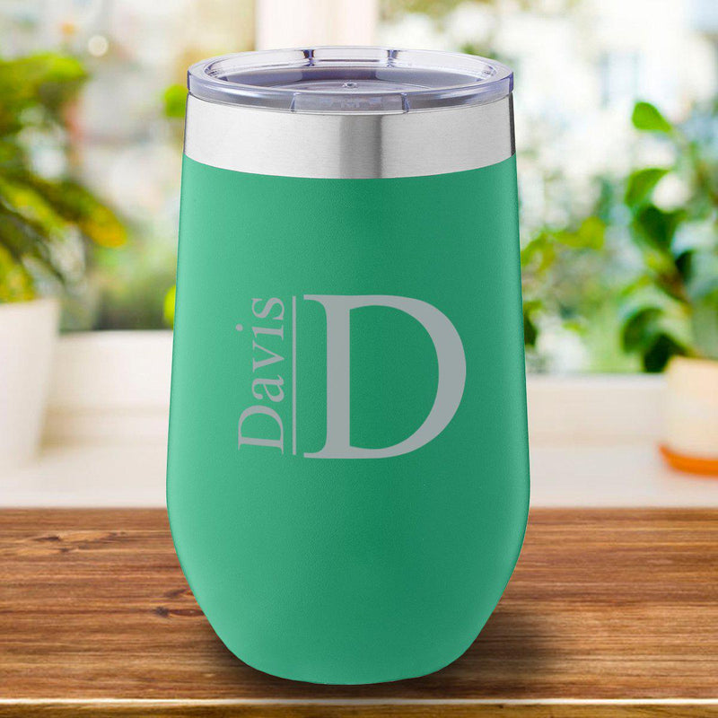 Personalized Green Travel Tumbler 16oz. - Modern - JDS